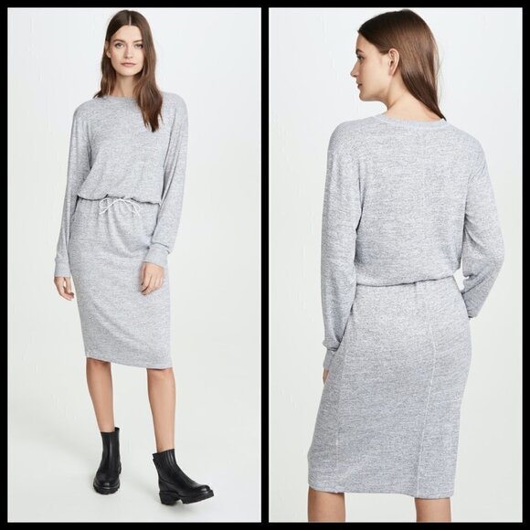 💕RAG & BONE💕 Avryl Long Sleeve Midi Sweater Dress Light Heather Gray Medium M - Picture 5 of 16